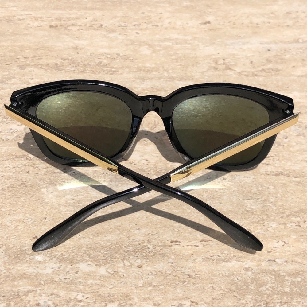 Black & Pink Statement Mirror Lense Sunglasses - Picture 3 of 9